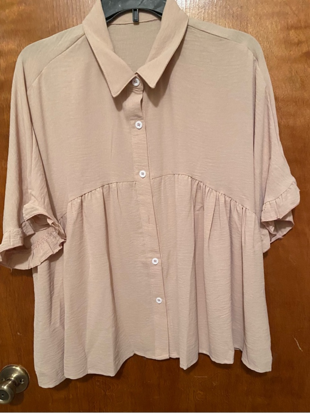 NWOT Beige Babydoll Top